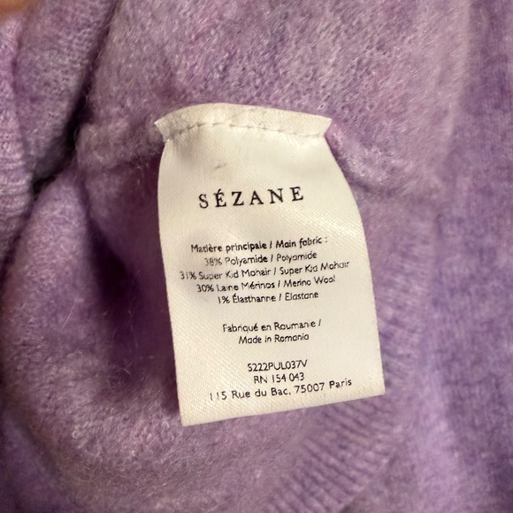 Sezane LÉON JUMPER in Lilac - Picture 7 of 9
